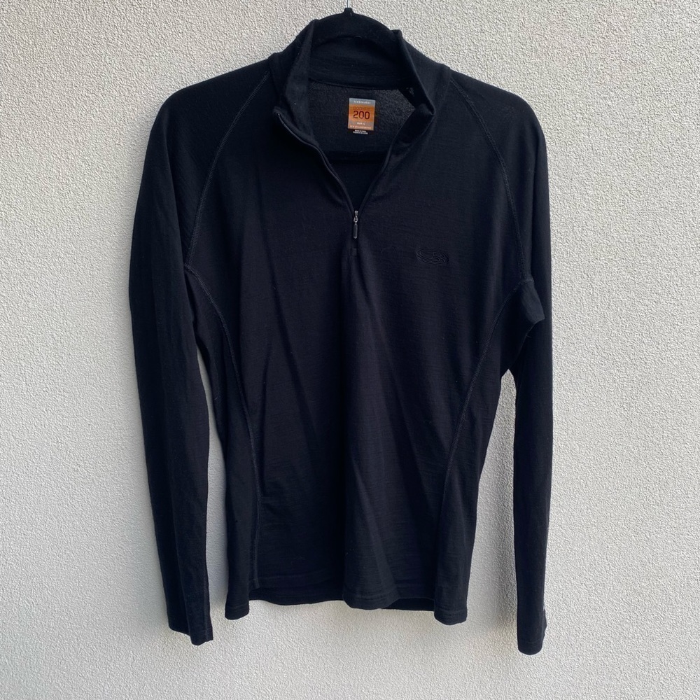 Icebreaker Merino Wool Men's Thermal Base Layer Top Large 1/2 Zip 200